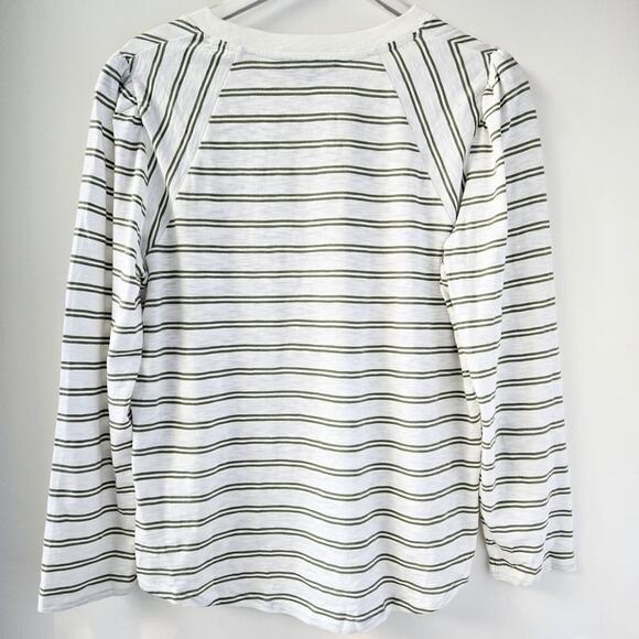 Veronica Beard Mason Striped Puff Long-Sleeve Baseball Tee Shirt Cotton Women XL - Picture 6 of 13